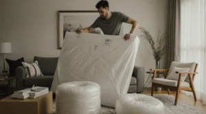 preparing rugs for moving