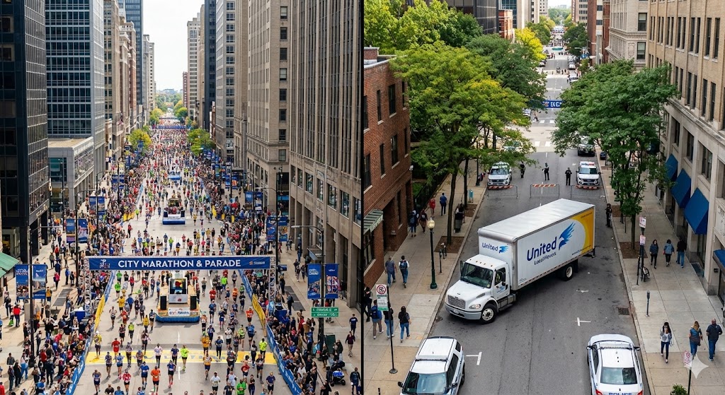 moving during parade