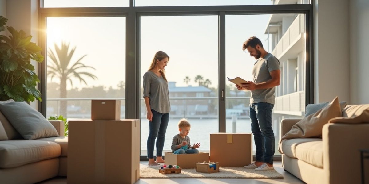 a_professional_photorealistic_image_of_a_family_standing_in_their_new_home_in_sarasota_surrounded_b
